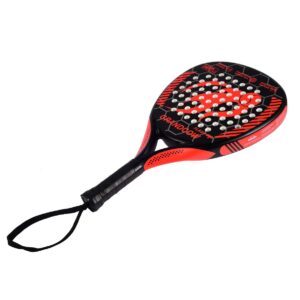 GRANDCOW Padel Racket Padel Racquet Carbon Fiber Surface with EVA Memory Flex Foam Core Diamond Shape POP Tennis Paddle Rackets (Strong Red)