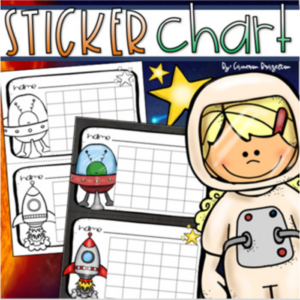 positive behavior sticker chart outer space theme