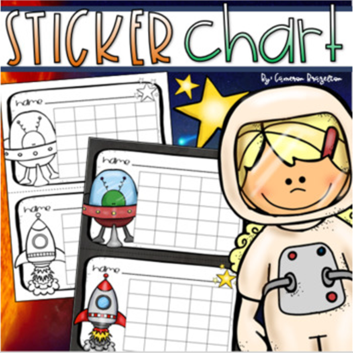 Positive Behavior Sticker Chart Outer Space Theme