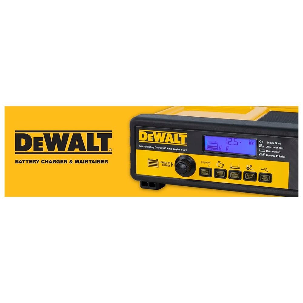 Dewalt 12V 30A Automotive Bench Battery Charger With 80A Engine Start