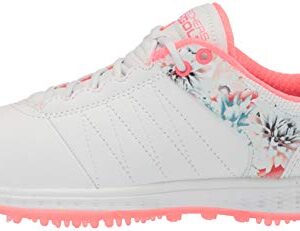 Skechers womens Pivot Spikeless Golf Shoe, White/Multi Tropic, 8.5 US