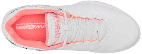 Skechers womens Pivot Spikeless Golf Shoe, White/Multi Tropic, 8.5 US