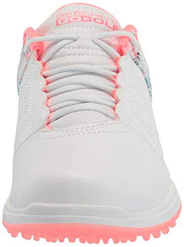 Skechers womens Pivot Spikeless Golf Shoe, White/Multi Tropic, 8.5 US