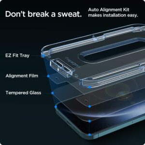 Spigen Tempered Glass Screen Protector [GlasTR EZ FIT] Designed for iPhone 12 Pro Max - Sensor Protection / 2 Pack