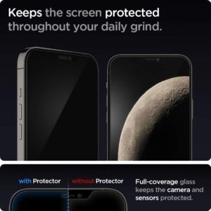 Spigen Tempered Glass Screen Protector [GlasTR EZ FIT] Designed for iPhone 12 Pro/iPhone 12 - Sensor Protection / 2 Pack