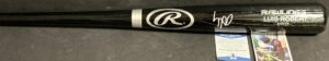 luis robert chicago white sox autographed signed black baseball bat beckett witness coa