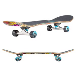 TailorShape Bermuda Complete Skateboard | 32"X8" Professional Street Skateboard | Multicolored Street Art Canadian Maple Wood Board for Boys, Girls, Teens, Beginners, Kids and Adults