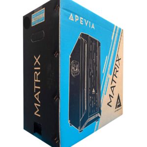 Apevia Matrix-PK Mid Tower Gaming Case with 1 x Tempered Glass Panel, Top USB3.0/USB2.0/Audio Ports, 4 x RGB Fans, Pink Frame