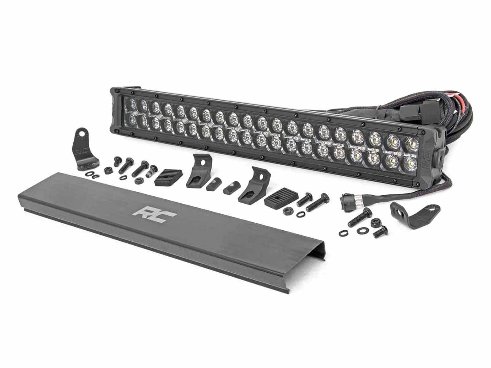 Rough Country 20" Chrome Series Dual Row LED Light Bar | White DRL - 70920D