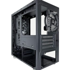 Apevia PRODIGY-BK Micro-ATX Gaming Case with 1 x Tempered Glass Panel, Top USB3.0/USB2.0/Audio Ports, 3 x RGB Fans, Black Frame
