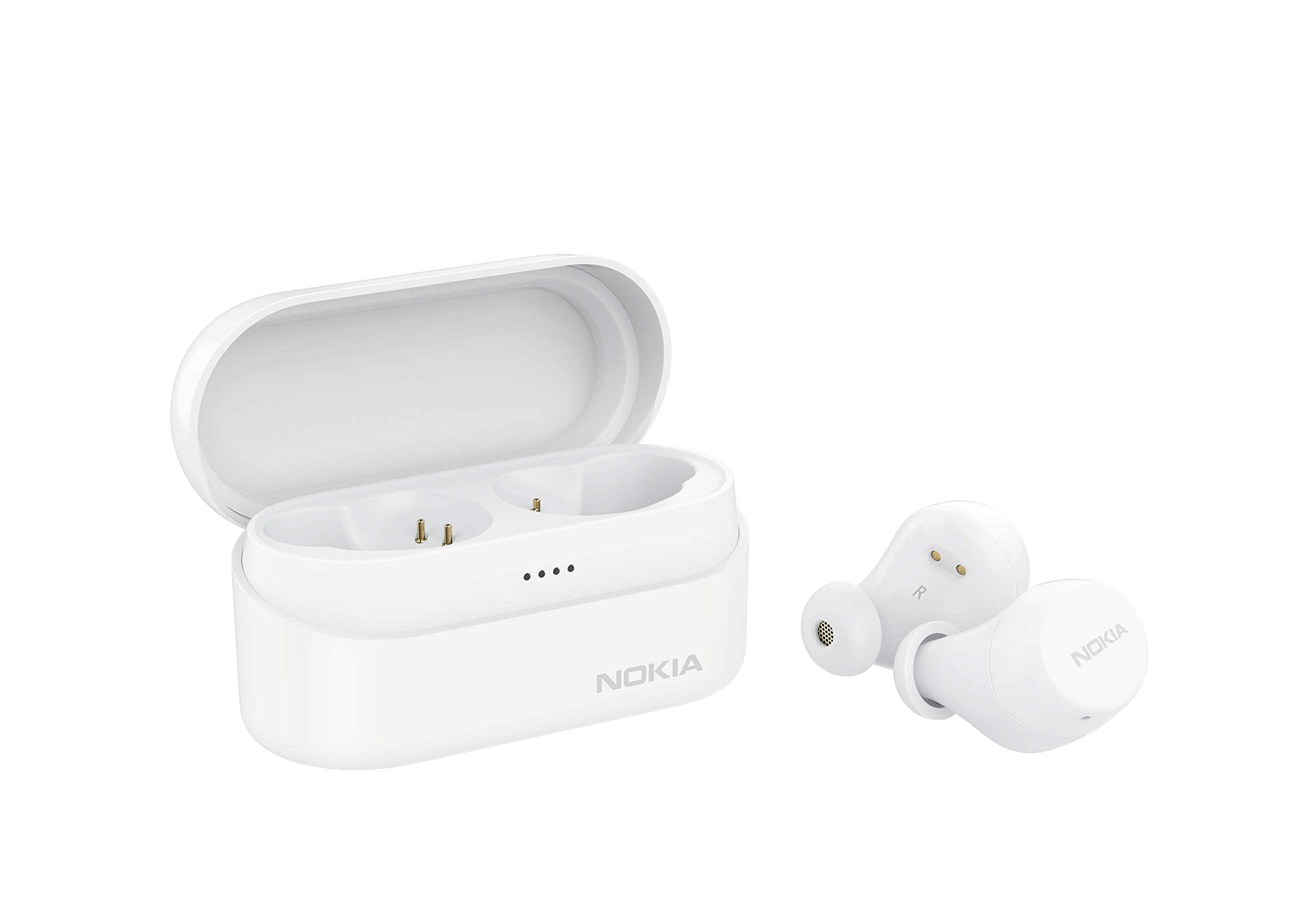 Nokia Power Earbuds Lite - White - Waterproof - Universal Bluetooth - 35 Hours Battery Life - Travel Charging Case