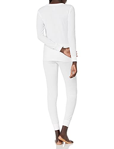 Fruit of the Loom Women's Micro Waffle Premium Thermal Set, White, Small