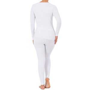 Fruit of the Loom Women's Micro Waffle Premium Thermal Set, White, Small