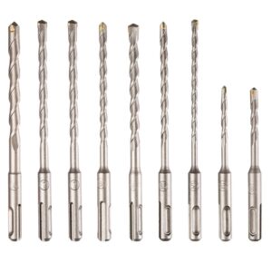 MejorChoy 17pcs SDS Rotary Hammer Drill Bits Chisel Bits Hole Tool Set Drilling Bricks, Concrete, Masonry, Wall, Stone