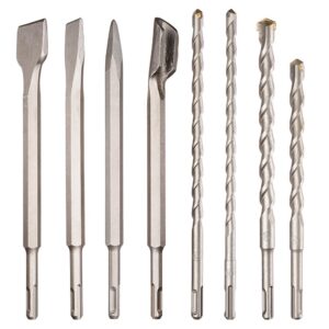 MejorChoy 17pcs SDS Rotary Hammer Drill Bits Chisel Bits Hole Tool Set Drilling Bricks, Concrete, Masonry, Wall, Stone