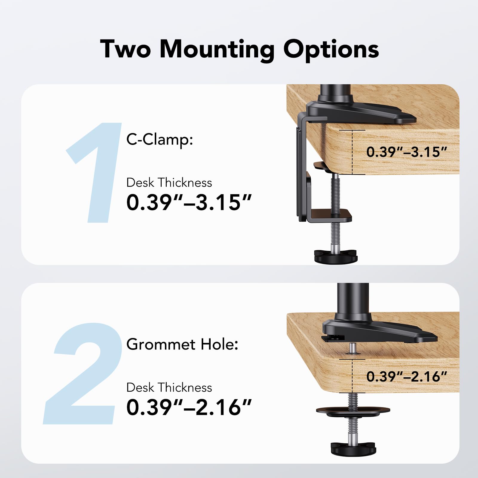 HUANUO Dual Monitor and Laptop Mount for Max 32” Monitor and 17” Laptop, Adjustable Spring Arm with Tilt, Swivel and Rotation, Dual Monitor and Notebook Stand with VESA Bracket 75/100 mm