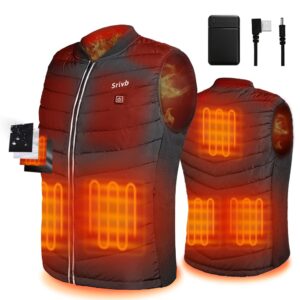 srivb heated vest, usb charging heating vest for men women washable body warmer with battery pack for outdoor camping