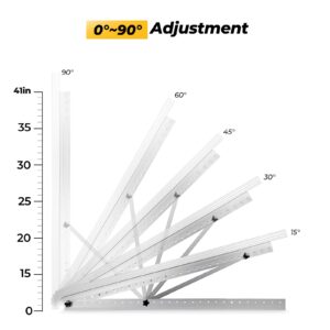 BougeRV 41in Adjustable Solar Panel Tilt Mount Brackets with Foldable Tilt Legs, Solar Panel Mounting Support up to 180 200 300 Watt Solar Panel for Roof, RV, Boat, and Off-Grid