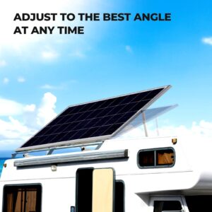 BougeRV 41in Adjustable Solar Panel Tilt Mount Brackets with Foldable Tilt Legs, Solar Panel Mounting Support up to 180 200 300 Watt Solar Panel for Roof, RV, Boat, and Off-Grid