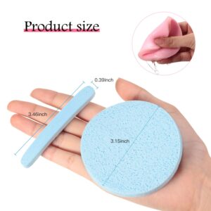 120 Pieces Compressed Facial Sponge for Estheticians Face Cleansing Sponge Makeup Removal Sponge Pad Exfoliating Spa Wash Round Face Sponge (Pink, Yellow, Blue)