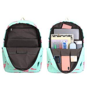 CAMTOP Backpack for Teen Girls Kids School Bookbag Lunch Box Set (Y0080-3 Watermelon-Mint Green)