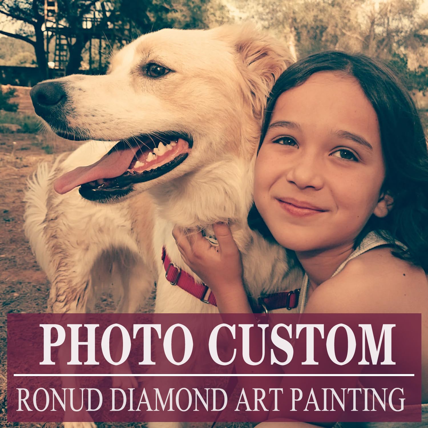 Custom Diamond Art Painting Kits for Adults with Your Photos,Full Drill Round, Customized Diamond Art Private Gifts, Custom Personalized Picture for Home Wall Decor 11.8x11.8 inches