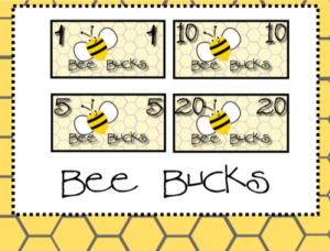 bee bucks: bee theme classroom money