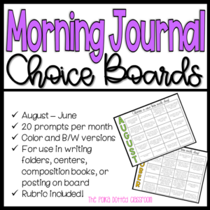 morning journal choice boards