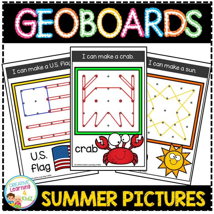 Geoboard Templates: Summer Pictures