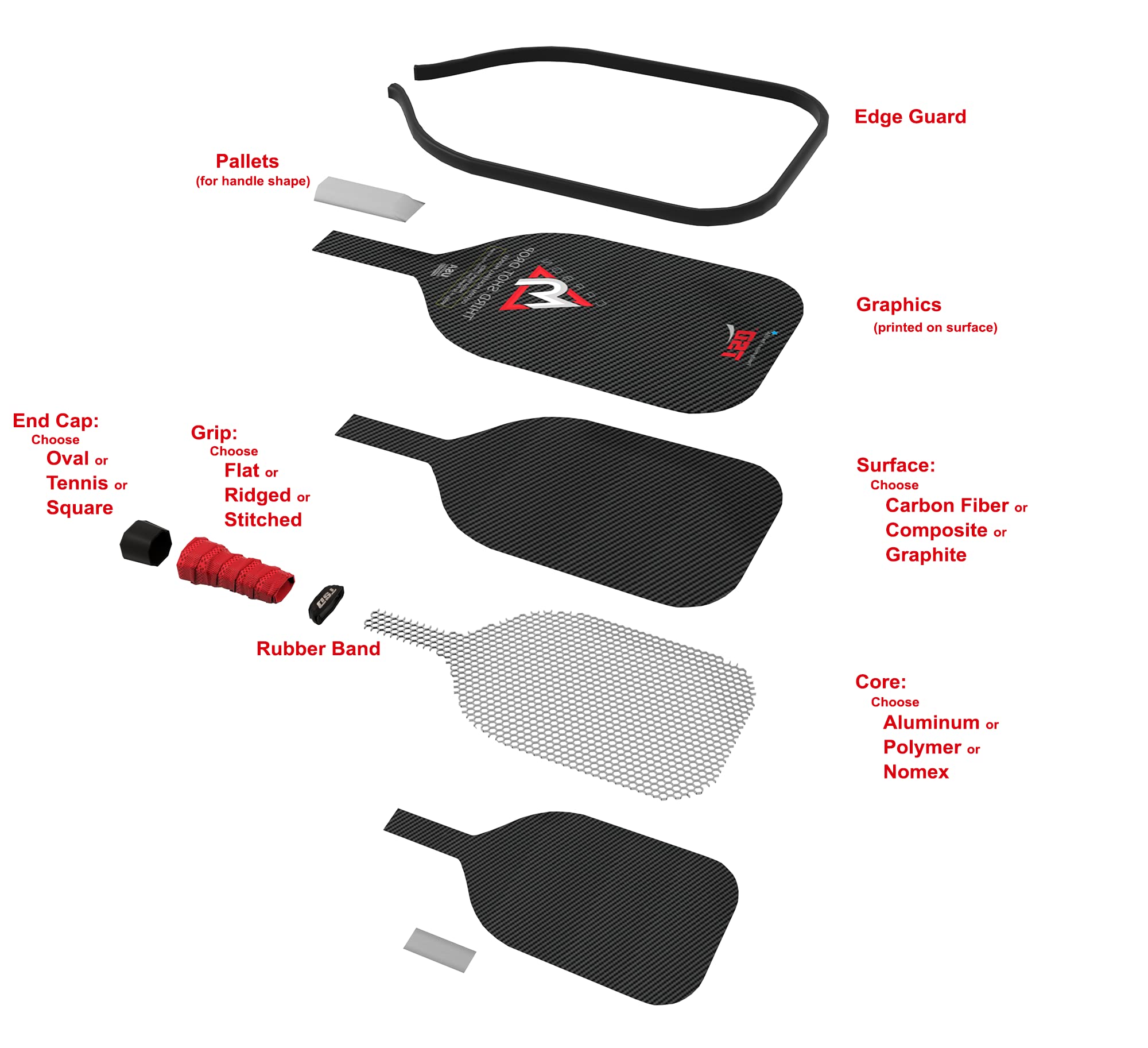 Third Shot Drop Special Edition Series Pickleball Paddle | Triple Layer Carbon Fiber Diamond Weave Surface (Kratos Model H SE | Core: 16mm Polymer)