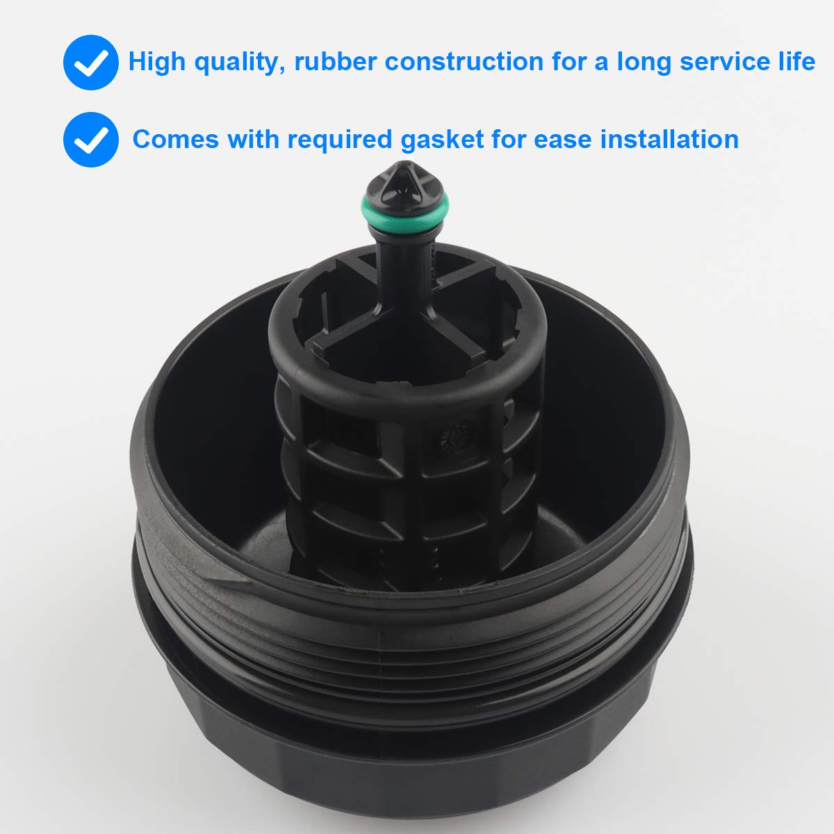 Oil Filter Housing Cap, Replace 041-0003, 11427525334, 11 42 7 525 334 Compatible with BMW 128i 135i 320i 328i 328xi 330i 335i 525i 528i 530i 535i X1 X3 X5 X6 Z4 - E60 E70 E90 E92 E93 F10 F30, More