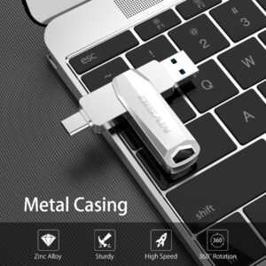 USB C Flash Drive DISAIN 32GB 2 in 1 OTG USB 3.1 to USB C Memory Stick Metal USB C Thumb Drive Compatible with MacBook Pro Air, Type C Smartphones, Tablets