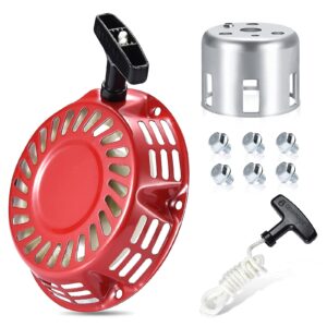 whifq pull start recoil starter assembly fits honda gx120 gx160 gx200 harbor predator 212cc 6.5 7hp engine with extra pull cord handle. lawn mower, honda pull cord. honda pull start assembly