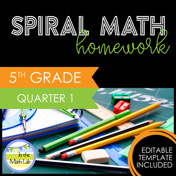 Spiral Math Homework 5th Grade Quarter 1