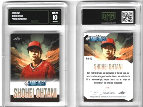 GEM MINT SHOHEI OHTANI 2023 BASEBALL CARD LEAF REIMAGINED SER#/ 917 GRADED GMA GEM MINT 10 SUPERSTAR MVP PLAYER! ONLY 917 0F THESE PRODUCED