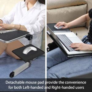 Armyte Laptop Stand Adjustable Height for Desk, Portable Lap Table with Cooling Fan & Mouse Pad for 15.6 Inch Notebook Lightweight Foldable Computer Riser for Couch Bed Sofa Home Office