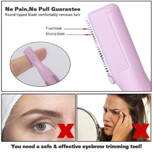 Eyebrow Trimmer for Women,Precision Eyebrow Razor Electric Facial Hair Remover for Women,Painless Nose Lips and Eyebrow Electric Epilator with Comb and Cleaning Brush