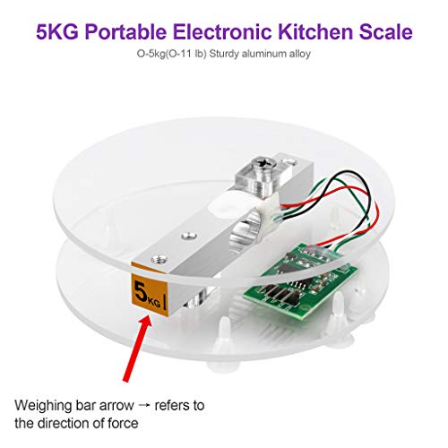 HX711 Digital Load Cell Weight Sensor AD Converter Breakout Module +5KG Portable Electronic Kitchen Scale Module for Arduino Scale