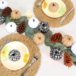 Ticlooc 12pcs Mixed Artificial Fake Harvest Pumpkins for Fall Wedding Thanksgiving Halloween Decoration