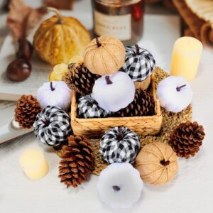 Ticlooc 12pcs Mixed Artificial Fake Harvest Pumpkins for Fall Wedding Thanksgiving Halloween Decoration