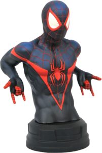 diamond select toys marvel comic: miles morales 1:7 scale bust, multicolor, 6 inches