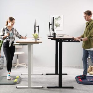 FEZIBO Dual Motor Height Adjustable Standing Desk Legs, Electric Desk Frame for 43 Inches to 59 Inches Desk Tops, Home Office Sit Stand Desk Base, White (Frame Only)