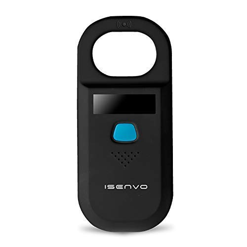 ISENVO Pet Microchip Scanner Rechargeable RFID EMID Micro Chip Reader Scanner 134.2kHz 125kHz 15 Digits Pet Chip ID Scanner for Animal/Pets/Pigs/Dogs/Cats (190A)