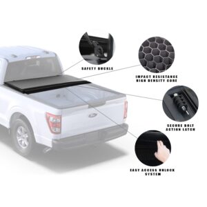 Armordillo CoveRex TFX Low Profile Flush Mount Hard Tri-Fold Truck Bed Tonneau Cover 7162341 Fits 2004-2014 Ford F150 F-150/2006-2008 Lincoln Mark LT 5.5 Ft (66") Short Bed