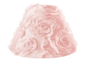 sweet jojo designs pink floral rose lamp shade - solid light blush flower luxurious elegant princess vintage boho shabby chic luxury glam high end roses
