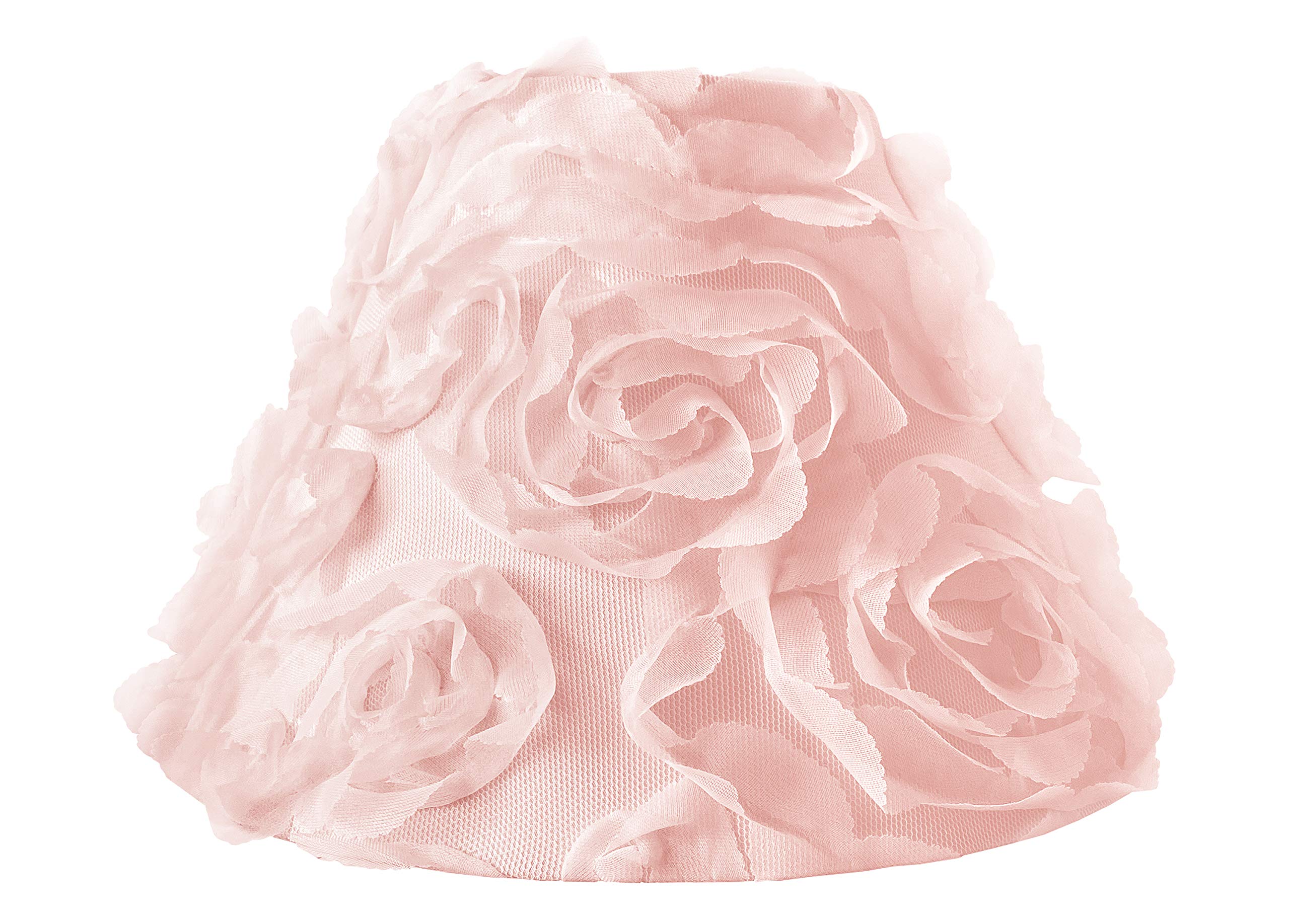 Sweet Jojo Designs Pink Floral Rose Lamp Shade - Solid Light Blush Flower Luxurious Elegant Princess Vintage Boho Shabby Chic Luxury Glam High End Roses