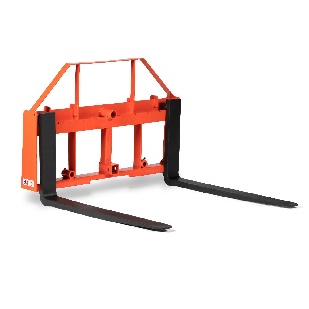 Titan Attachments UA USA Made Orange Pallet Fork Frame Attachment, 60â€ Fork Blades, Rated 4,000 LB