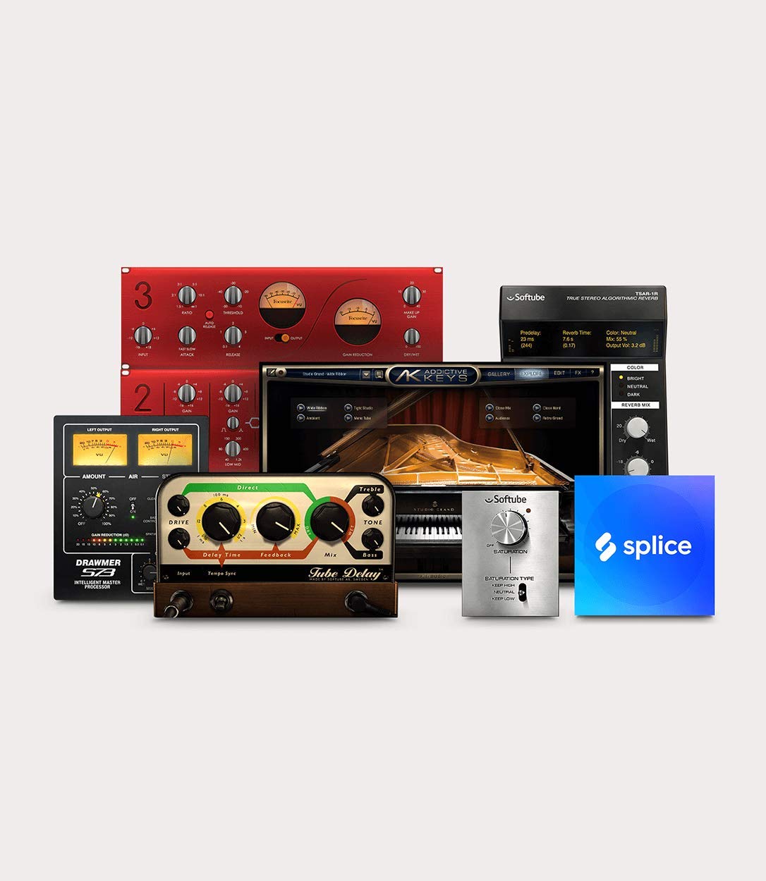 Focusrite Scarlett Solo 2x2 USB Audio Interface Full Studio Bundle with Creative Music Production Software Kit and Eris 4.5 Pair Studio Monitors and 1/4” Instrument Cables