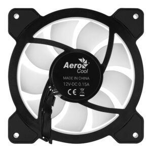 Aerocool Mirage 12 ARGB PC Fan, 1 x 12cm ARGB Fan with 6 Pin Connector, Black