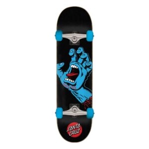 santa cruz 8.0" x 31.25" skateboard complete - screaming hand full, black